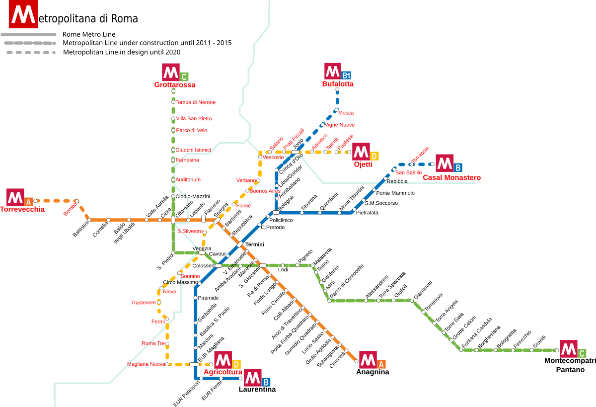 Rome Subway Map Printable