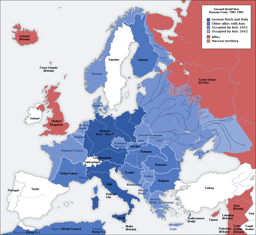 File Second World War Europe 1941 1942 Map En png Wikimedia Commons