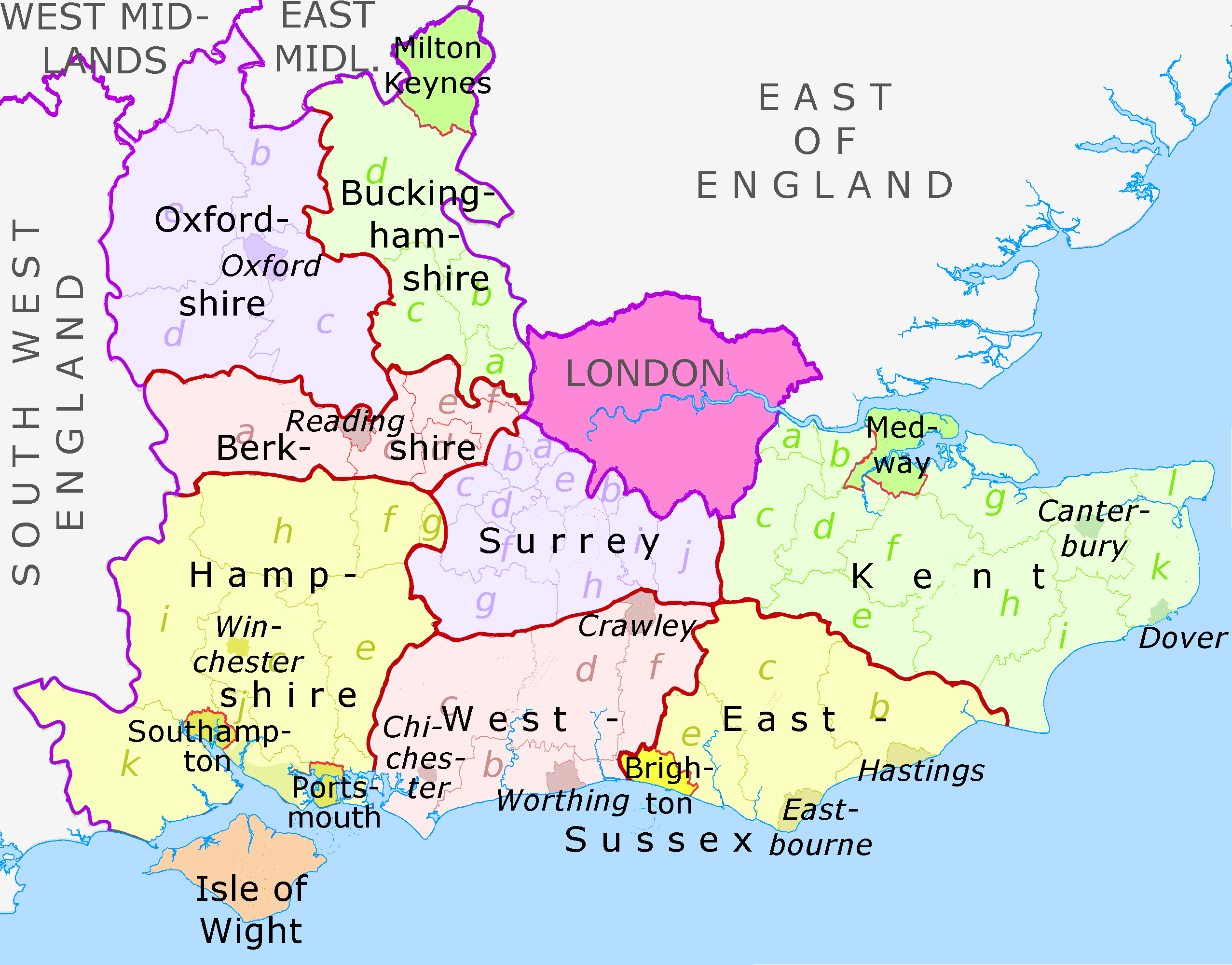 Printable Map Of Southern England