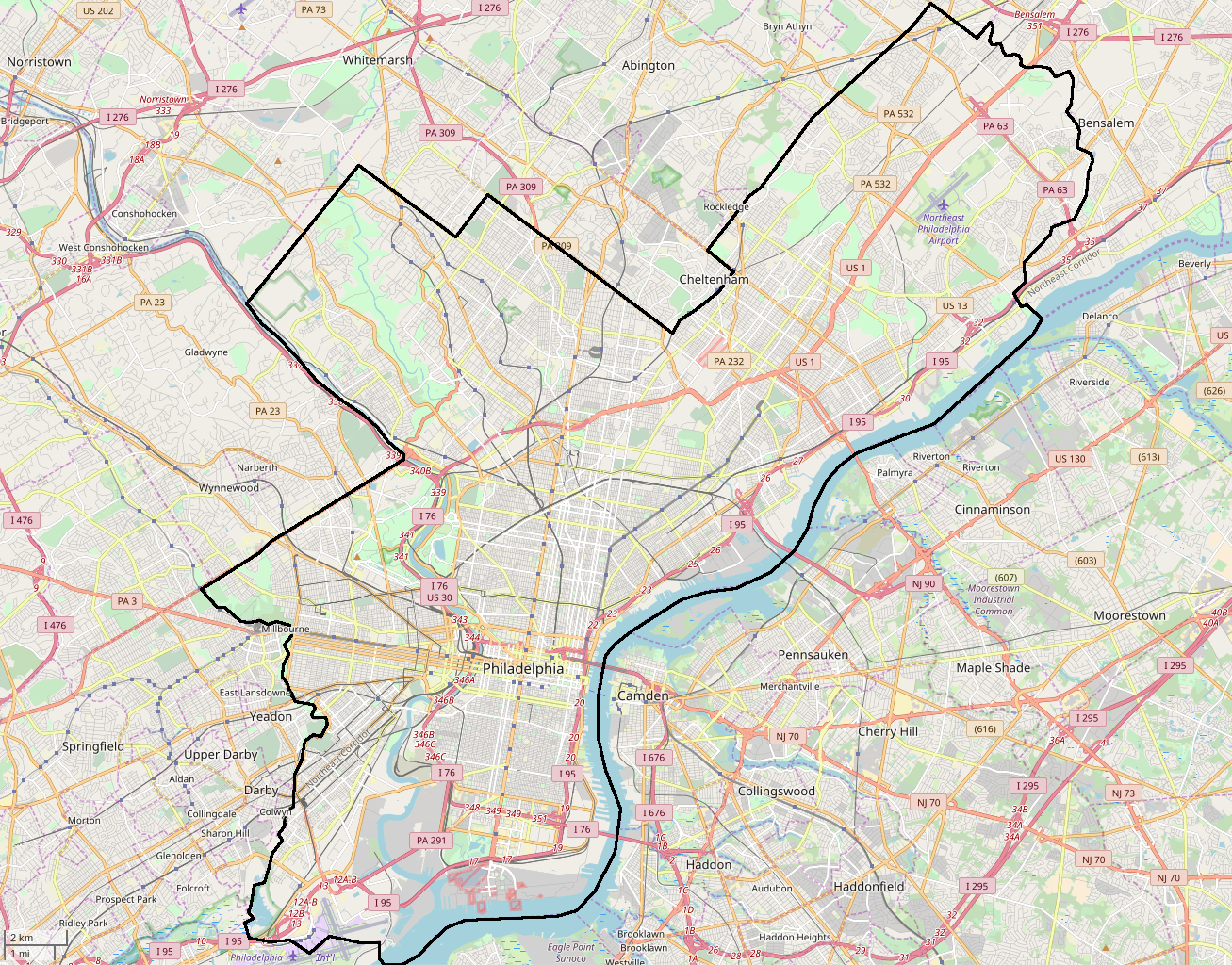 Philadelphia Street Map Printable
