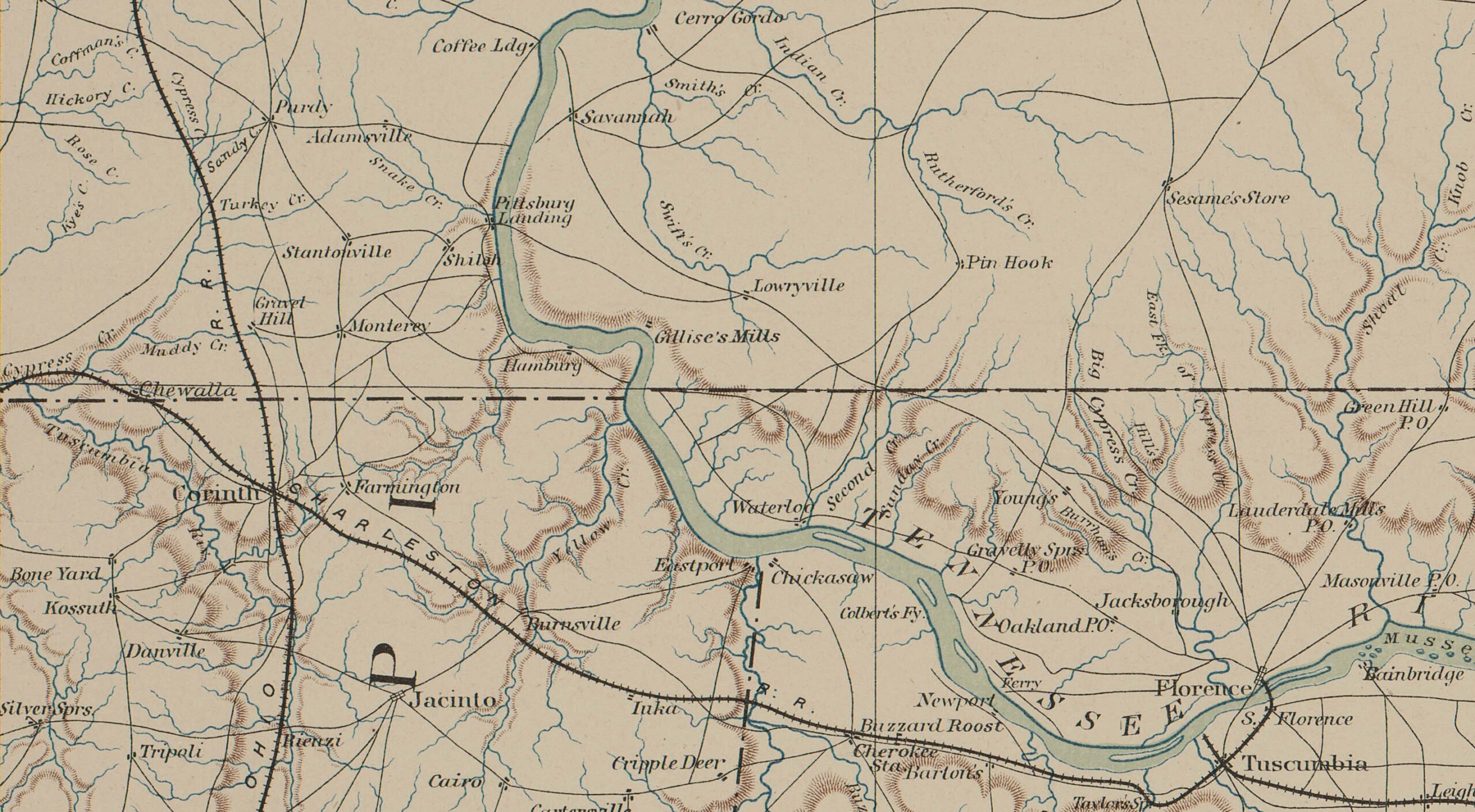 Printable Map Tennessee Mississippi Free