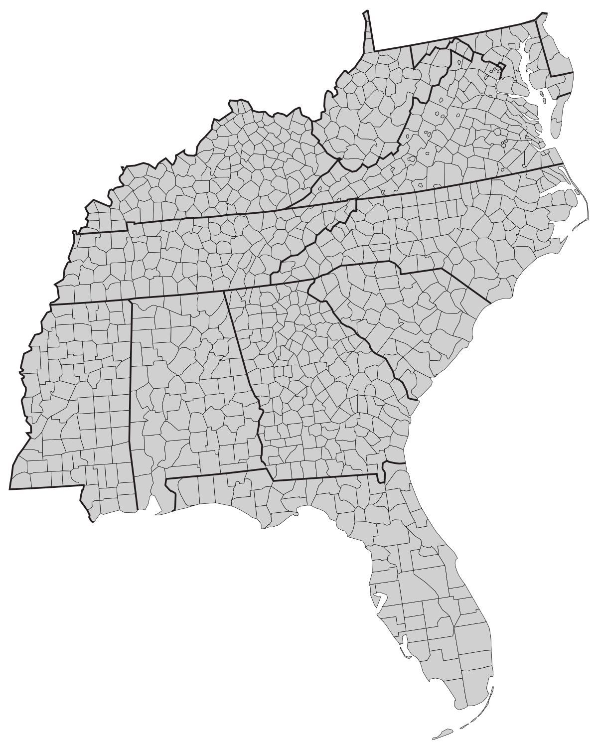 File US Census Divisions South Atlantic And East South Central With Counties svg Wikimedia Commons