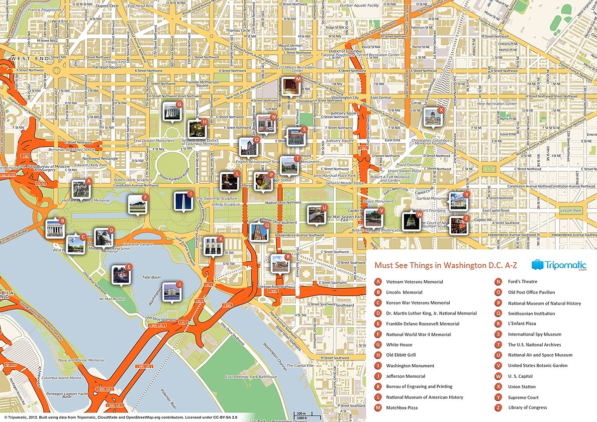 Washington Mall Map Printable