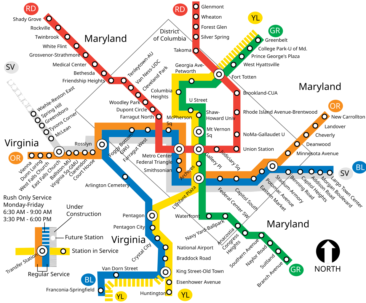 D.C. Metro Map Printable
