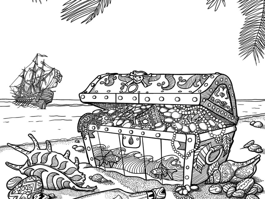 FIVE Printable Instant Download Colouring Pages Featuring Pirates Dogs Pirate Treasure Map Swords And A Prince Etsy