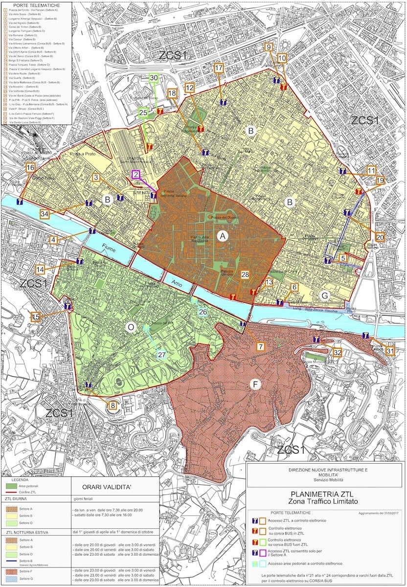 Florence Driving Map The ZTL Explained Florence On Line