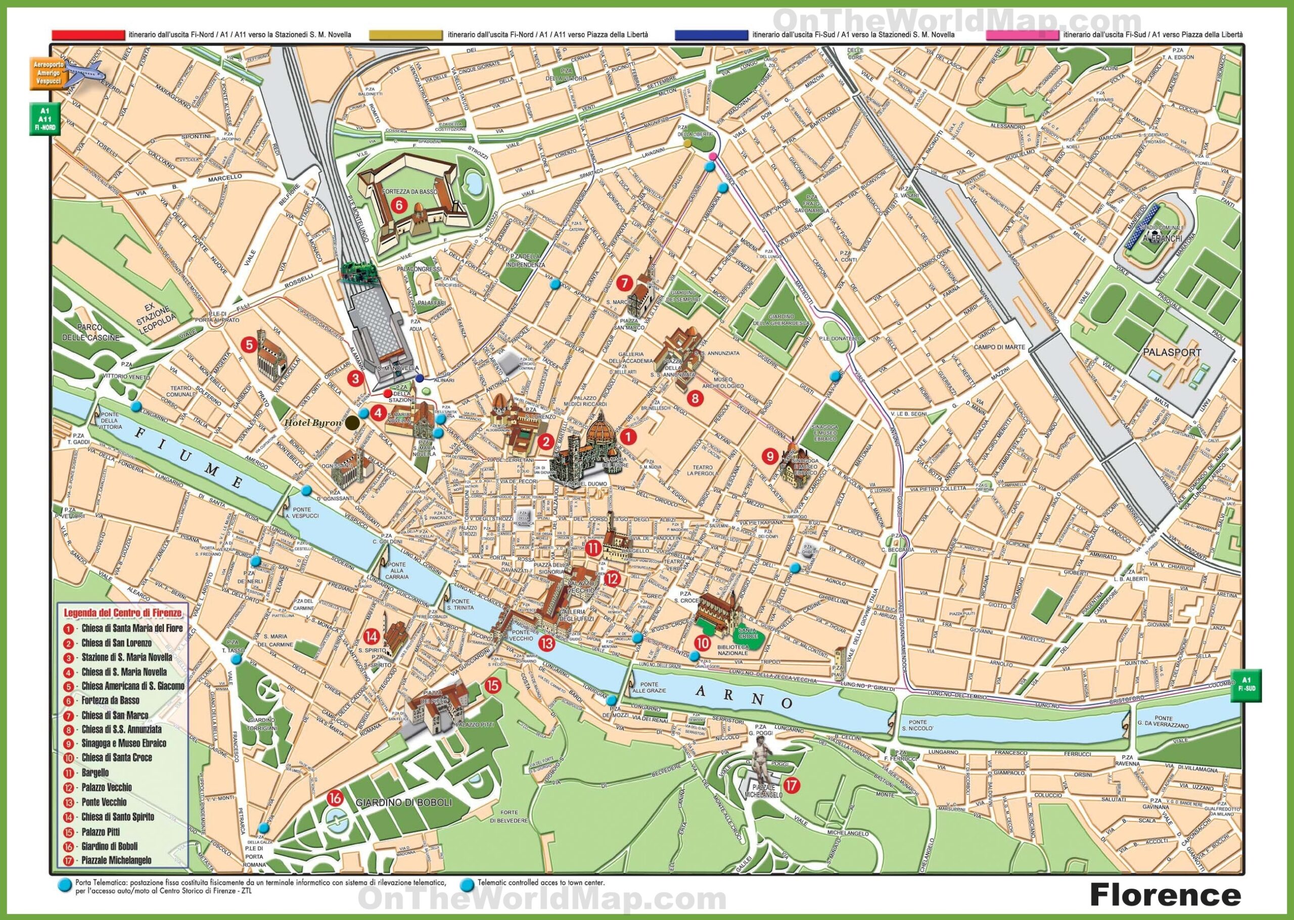 Printable Map Of Florence Italy Areas