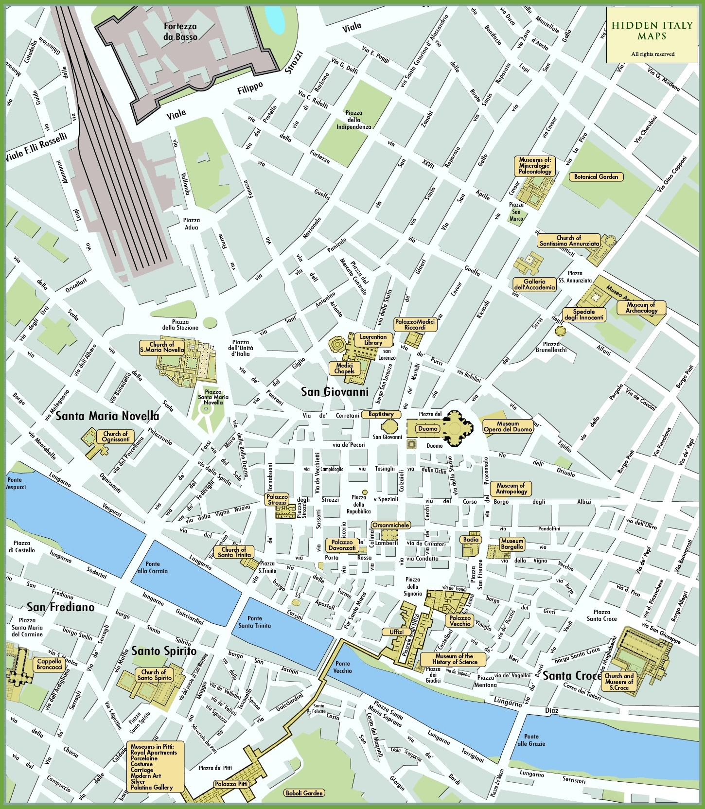 Florence Tourist Attractions Map Ontheworldmap Florence Tourist Attractions Map Ontheworldmap