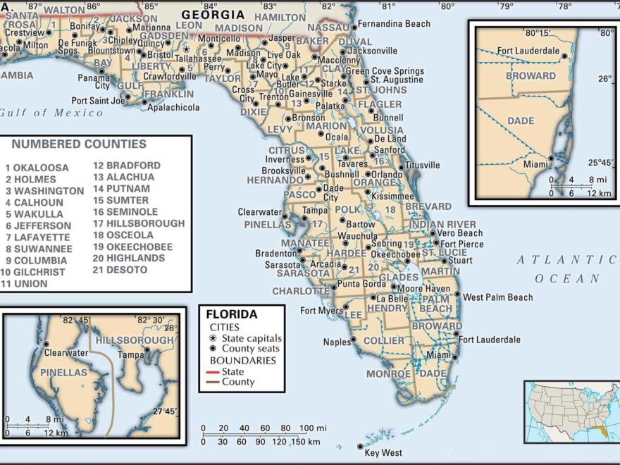 Florida County Maps Interactive History Complete List