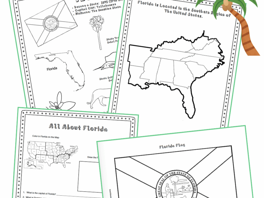 Florida Geography For Kids Printable State Study Pack Teach Beside Me