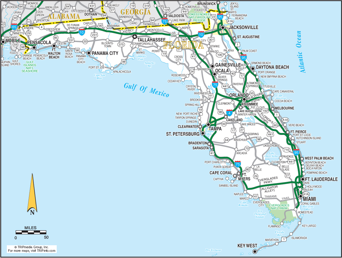 Florida Road Map Florida Road Map
