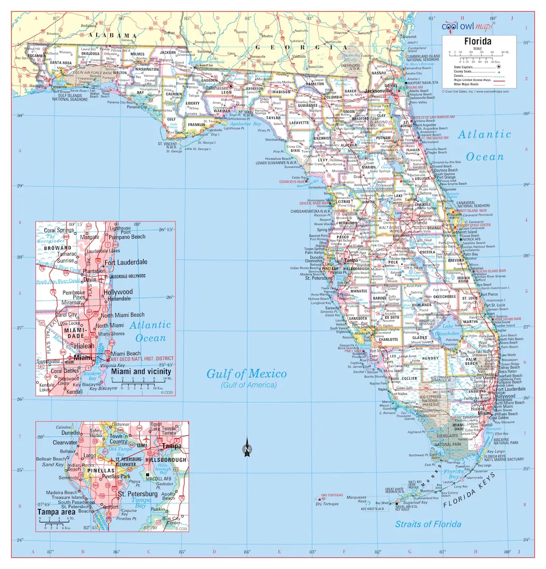 Printable Detailed Florida Map