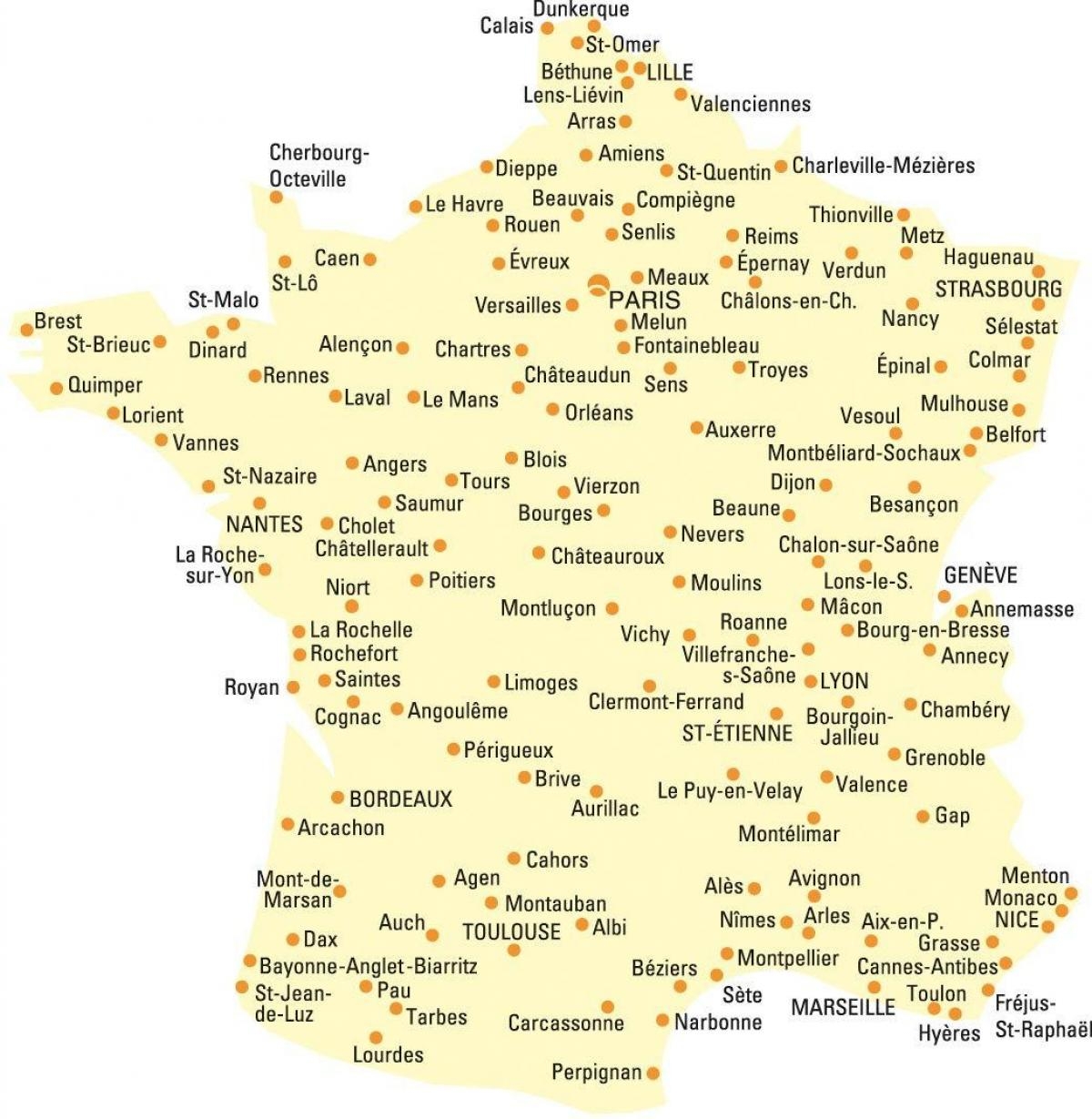 France City Map Map Of France With All Cities Western Europe Europe  France City Map Map Of France With All Cities Western Europe Europe