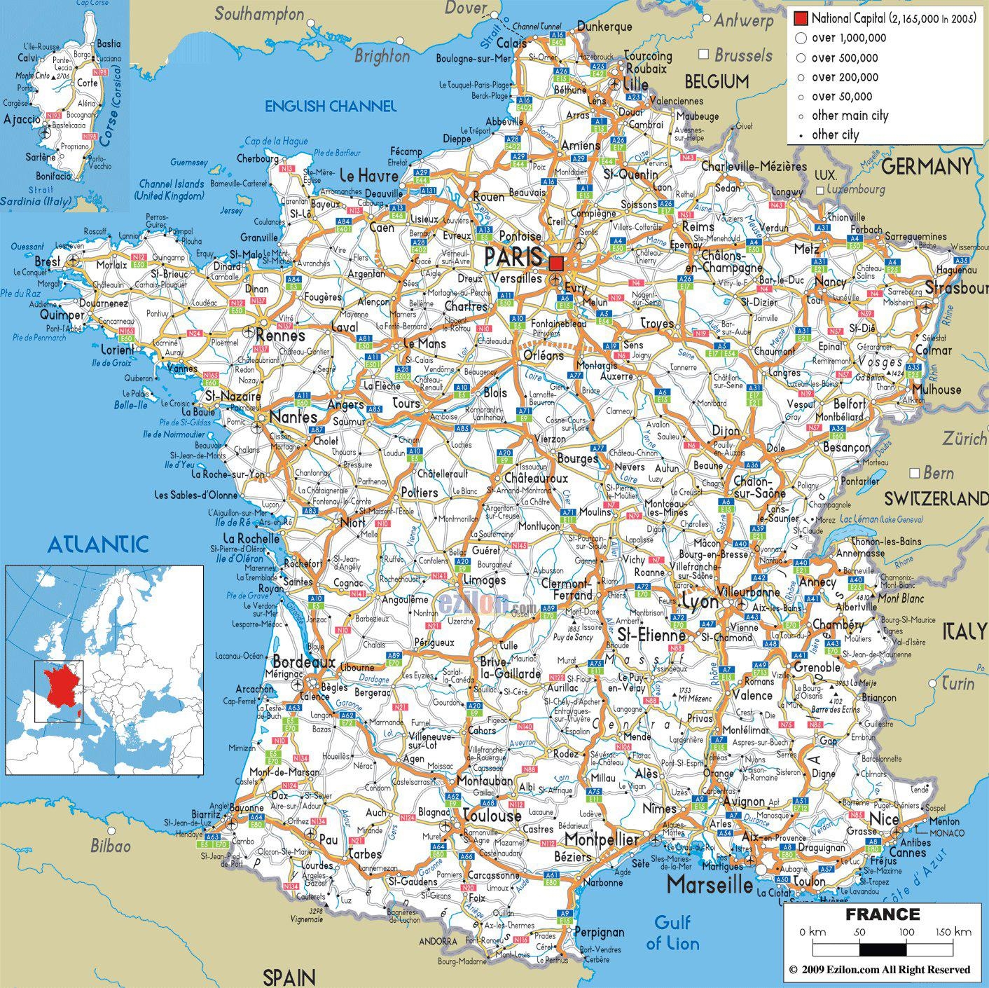 France Road Map Detailed Road Map Of France Western Europe Europe  France Road Map Detailed Road Map Of France Western Europe Europe