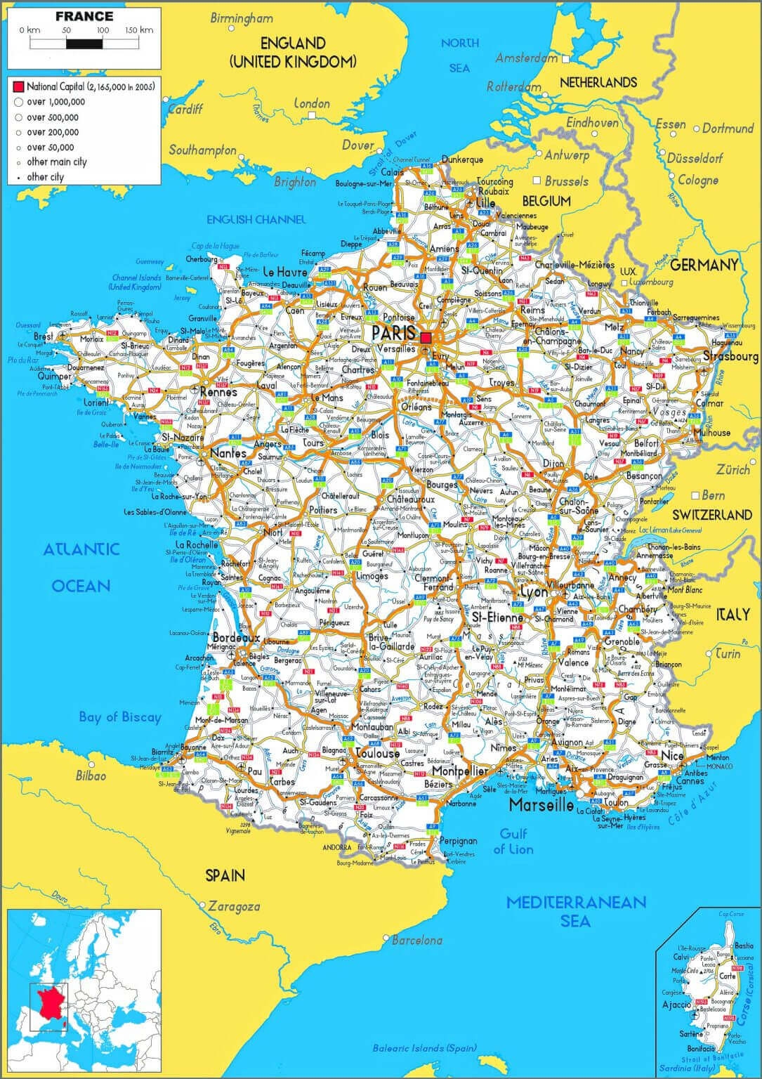 Printable Driving Map Of France Printable Driving Map Of France