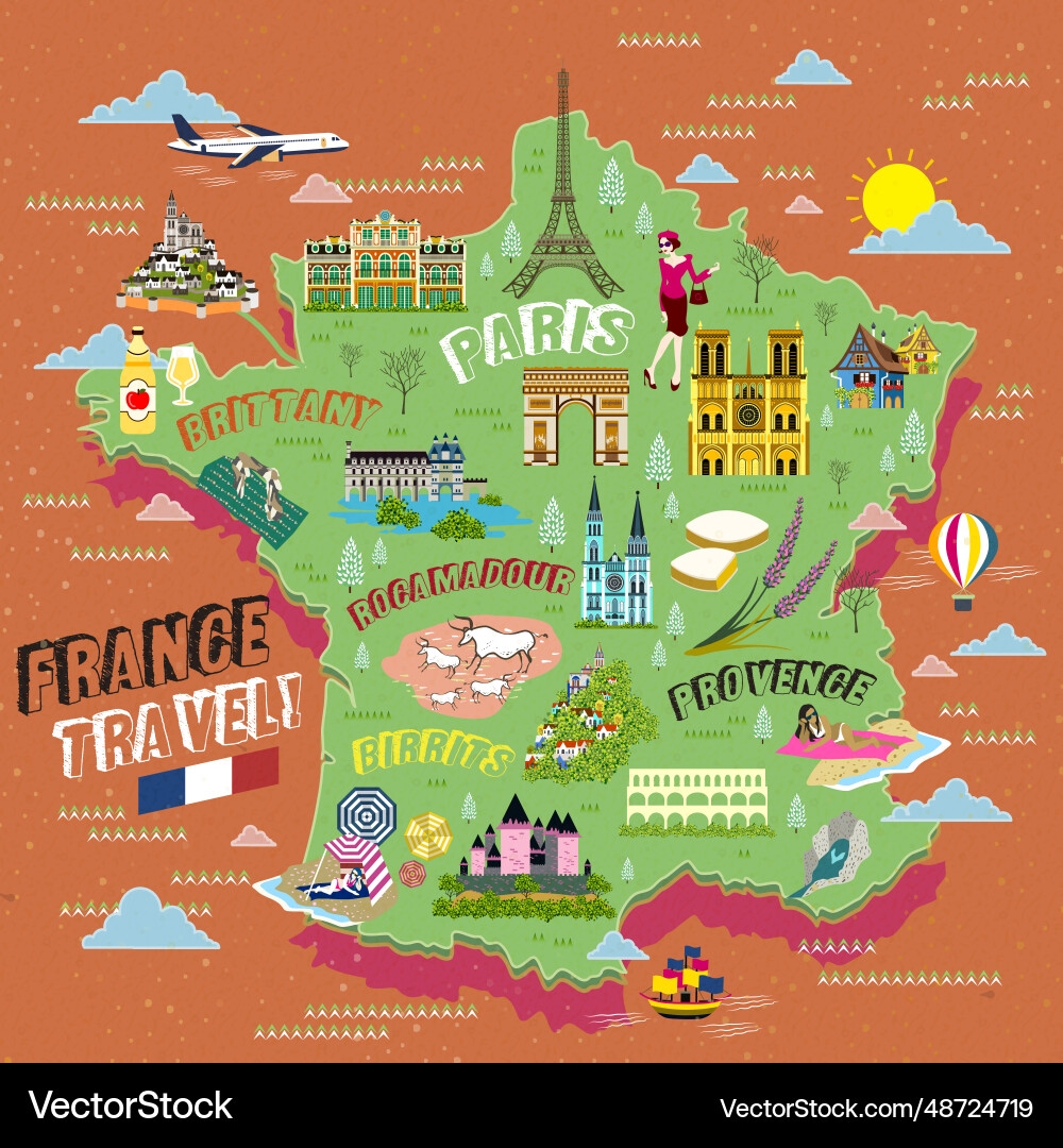 Printable French Map With Attractions Printable French Map With Attractions