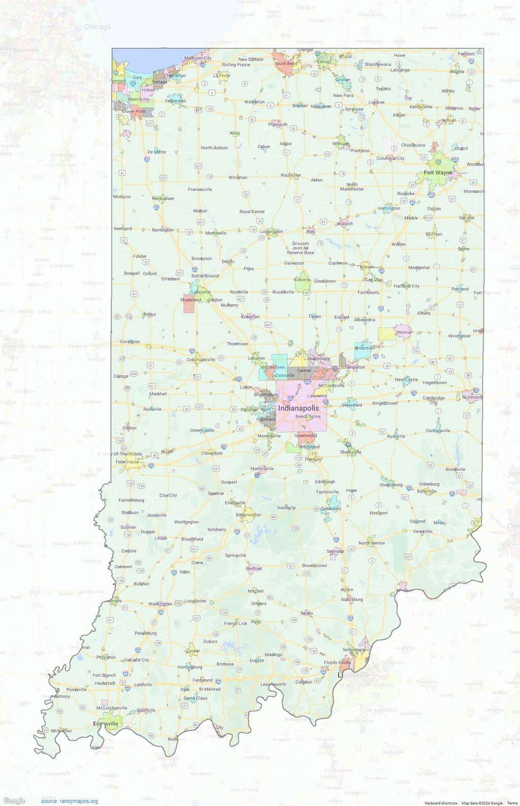 Franklin County Indiana Cities Map Shown On Google Maps