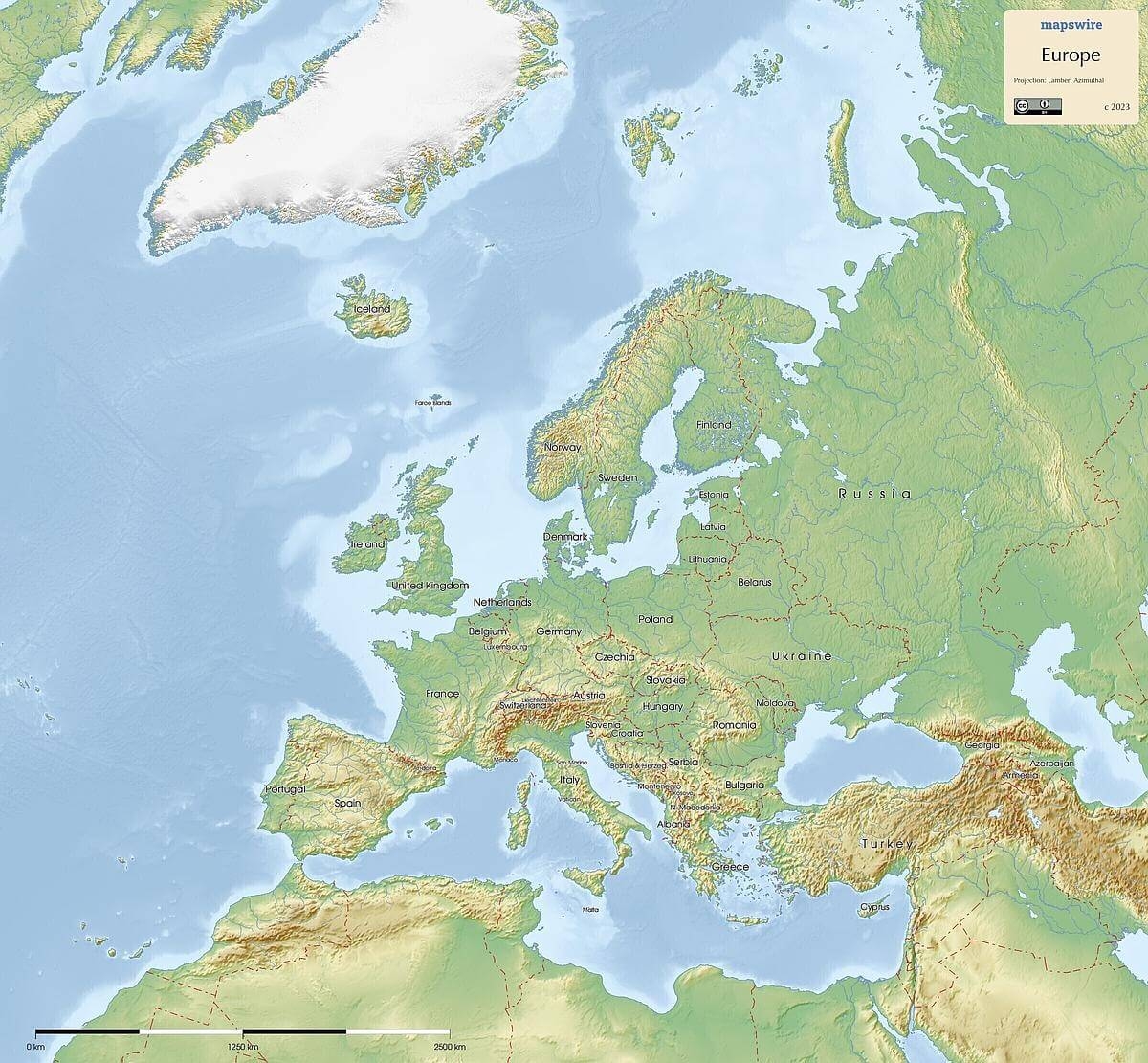 Simple Printable Map Of Europe