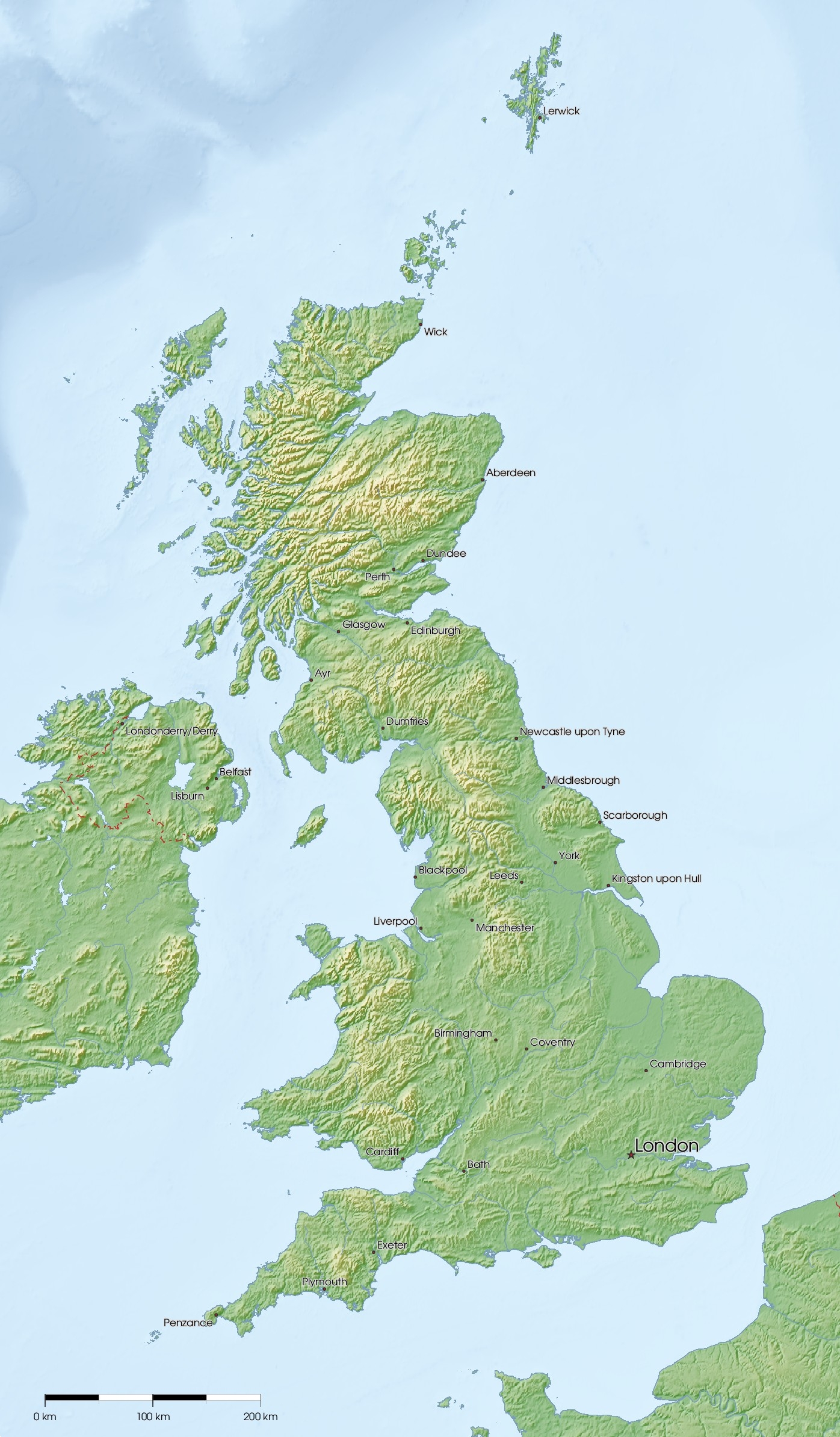 Free Printable Map Of Uk And Ireland