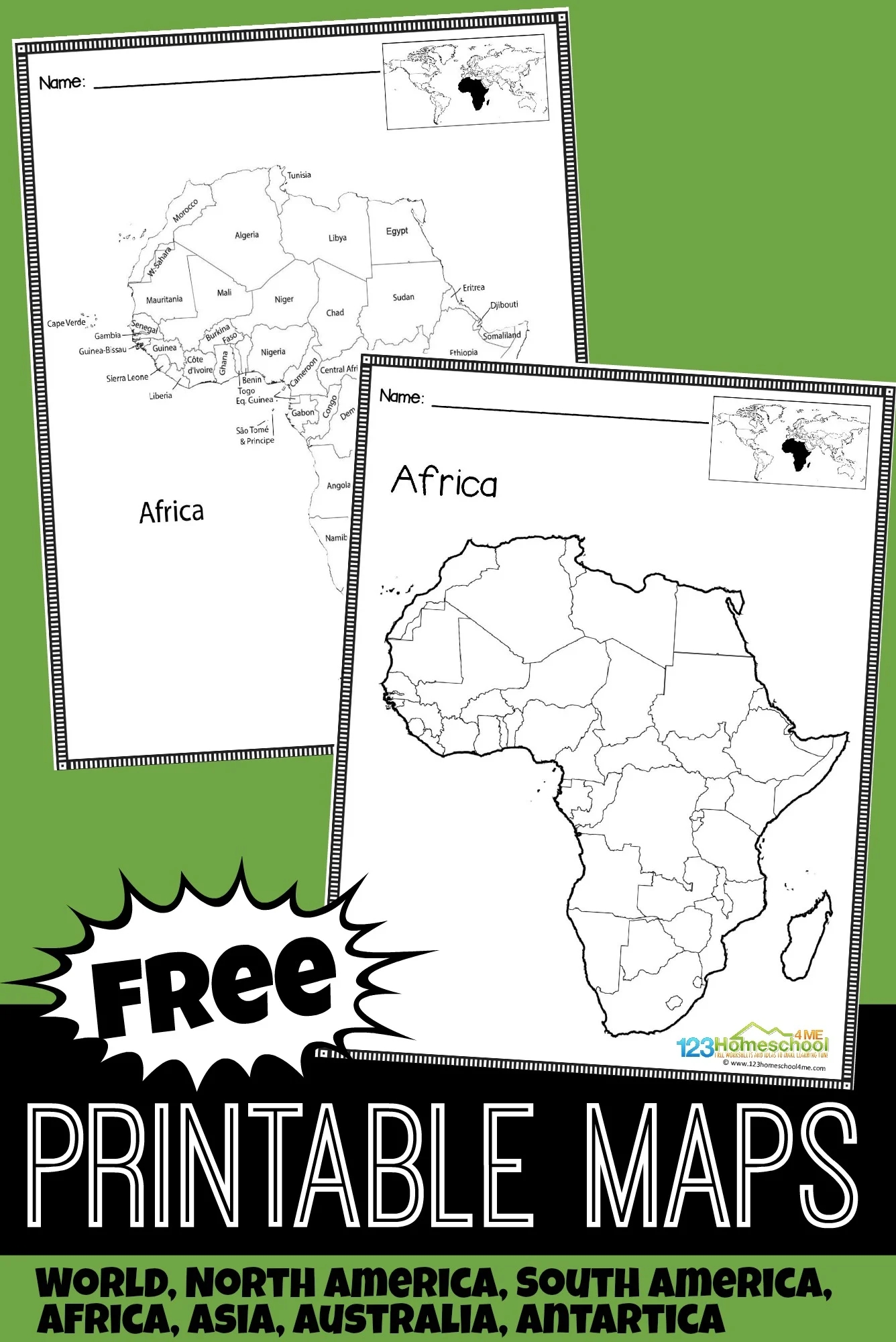 Africa Map Template Free Printable