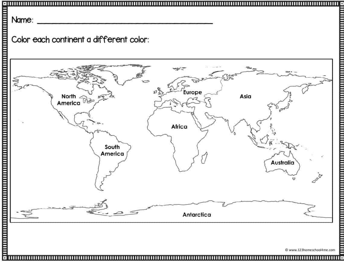 Printable Blank World Map Kids