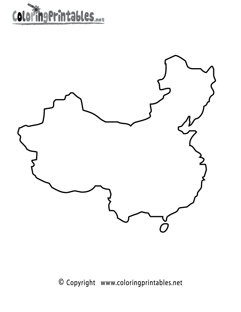 Free Printable China Map Coloring Page