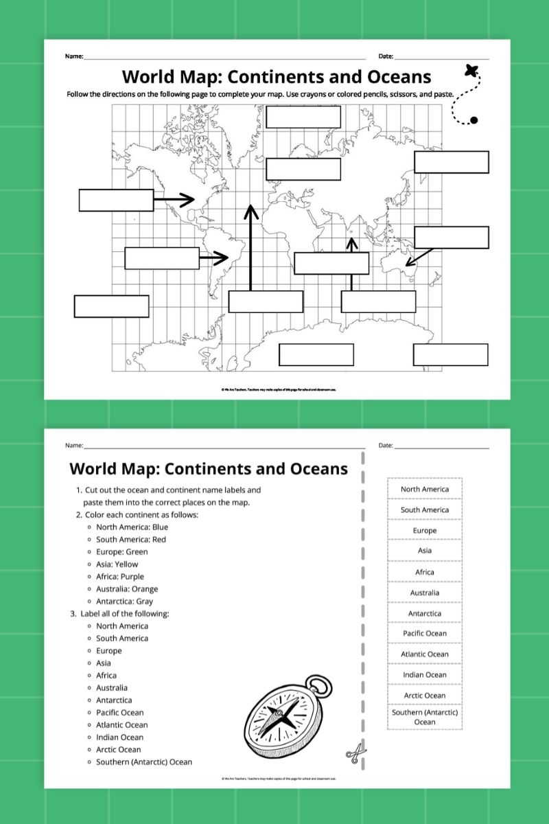 Free Printable Blank Continent Map And Oceans Free Printable Blank Continent Map And Oceans
