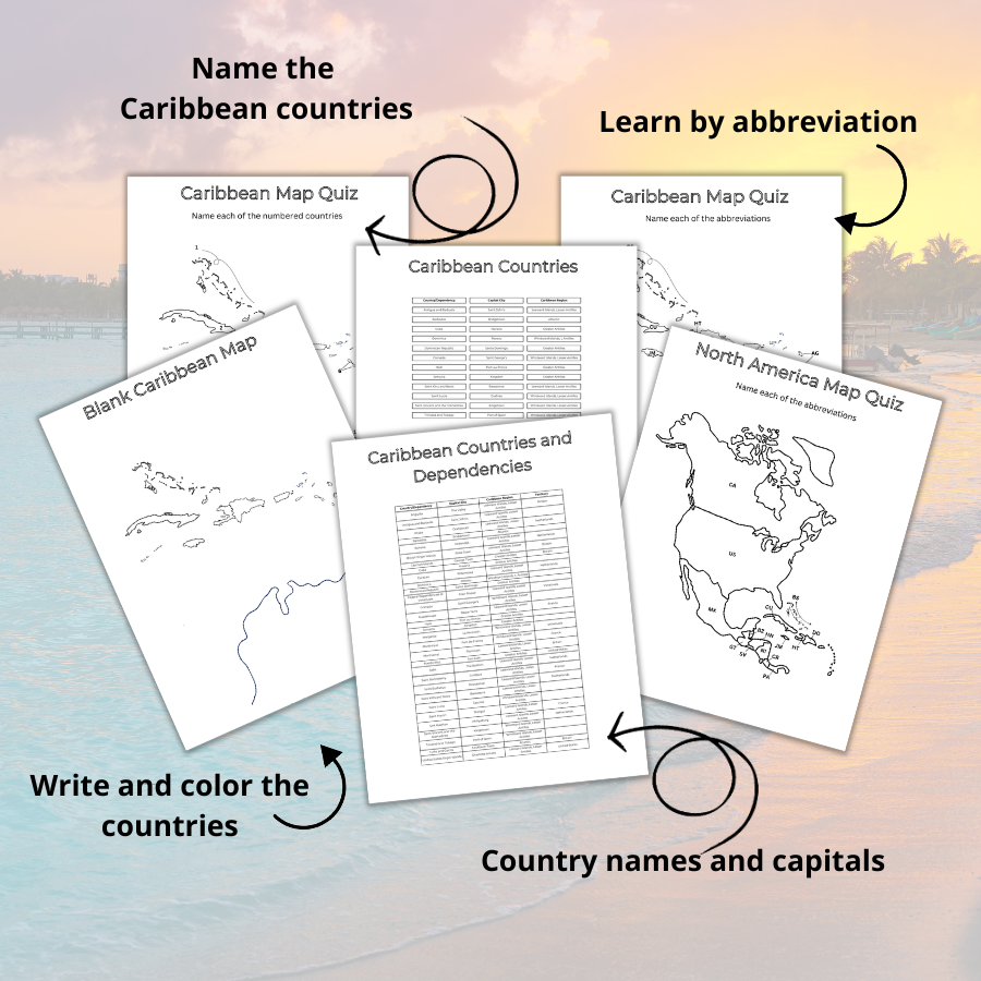 Free Printable Caribbean Map