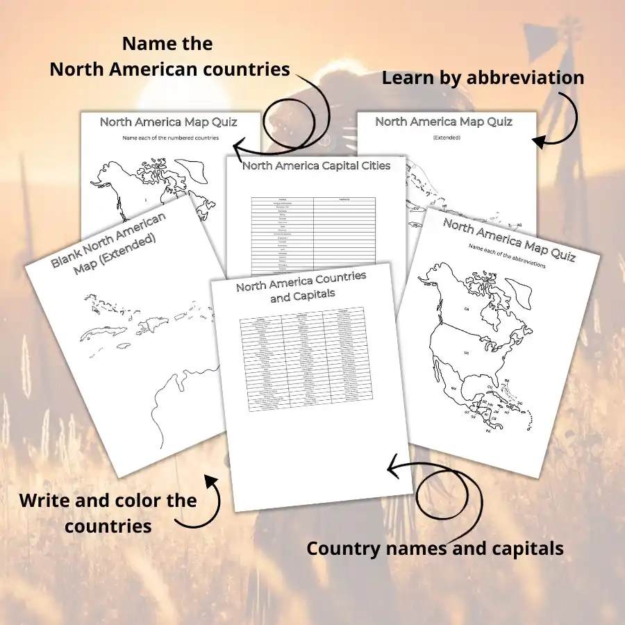 Free Printable Map Of North America Worksheet