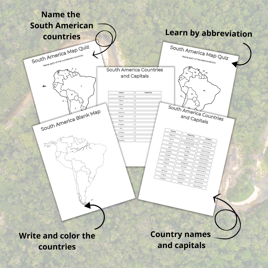 Printable South American Maps