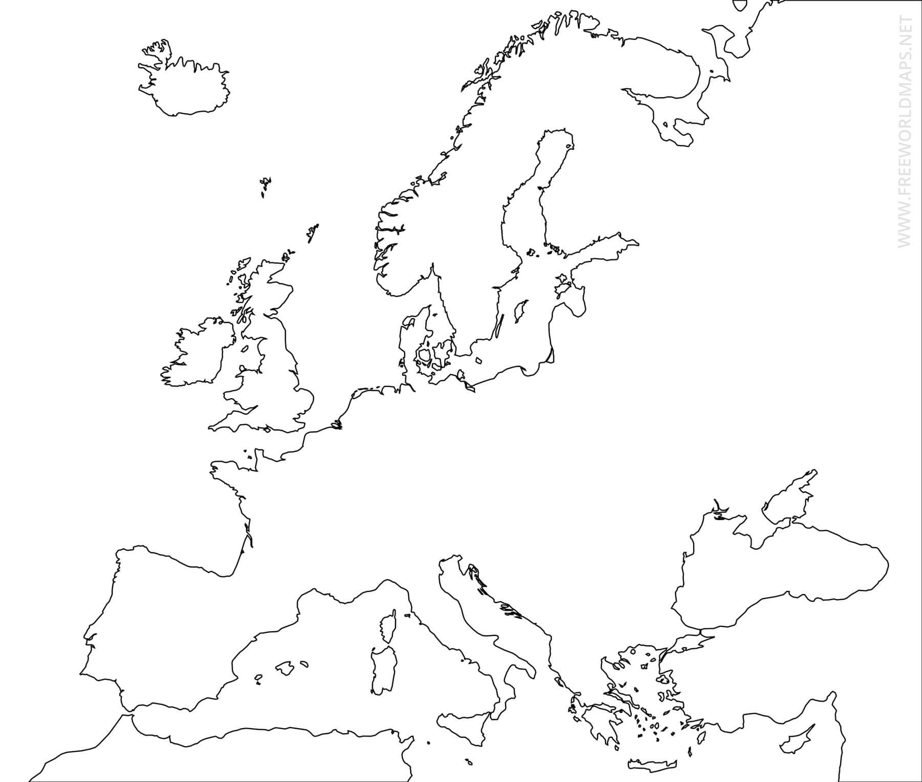 Blank Europe Map Outline Printable Blank Europe Map Outline Printable