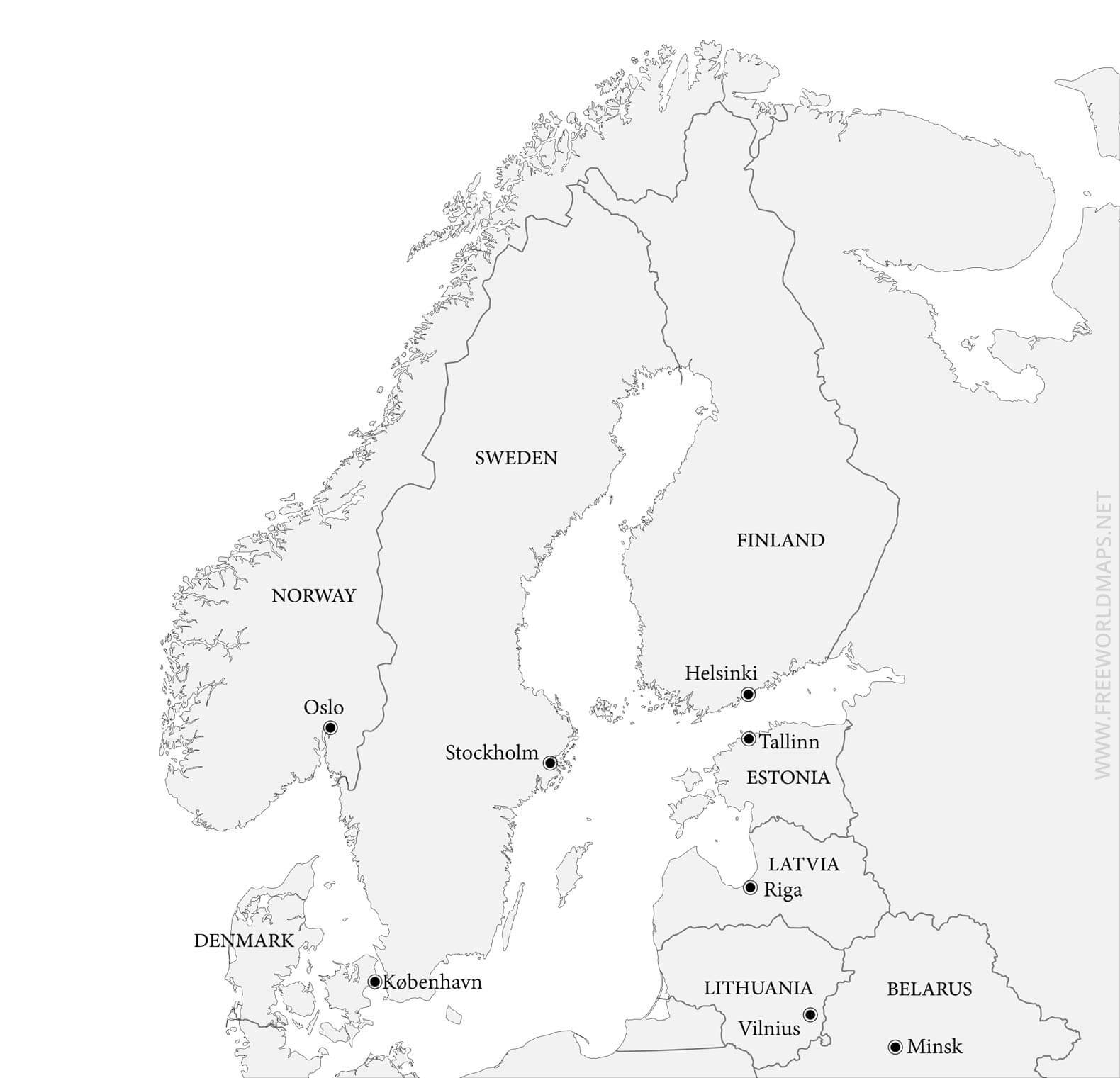 Free Printable Maps Of Scandinavia