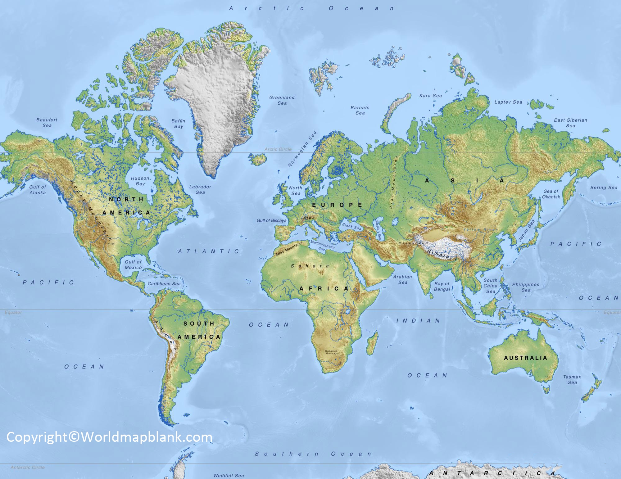 8.5 X 11 Printable World Map