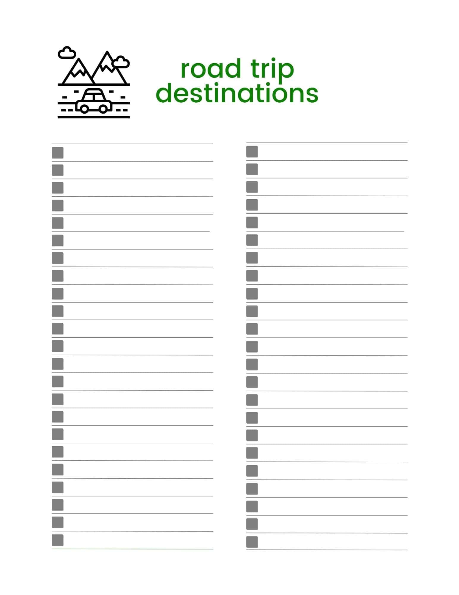 Free Printable Road Trip Maps
