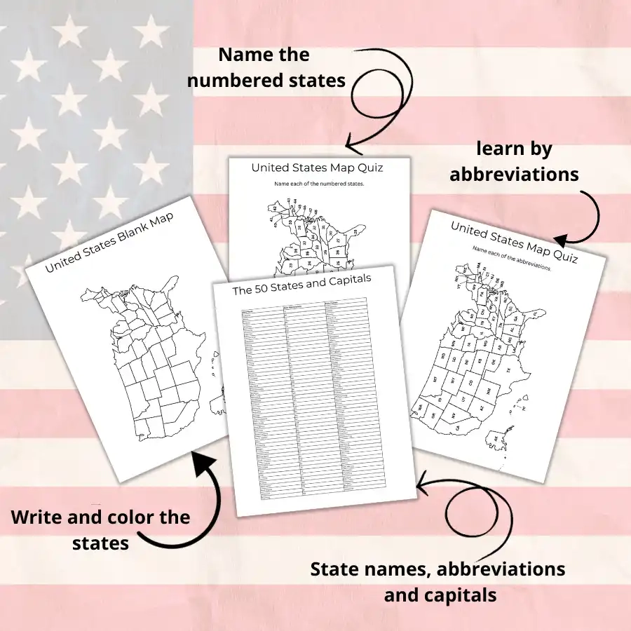 Blank Printable United States Map Quiz