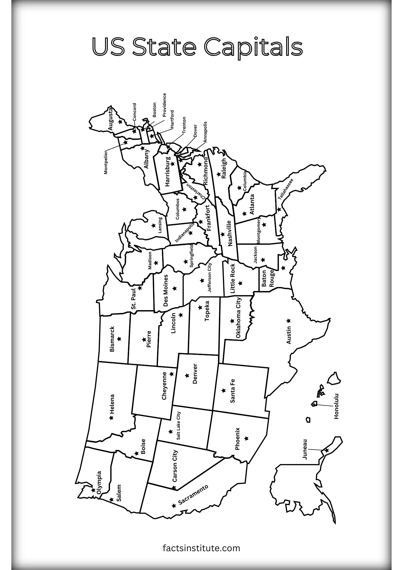 Free Printable Usa Map With State Names