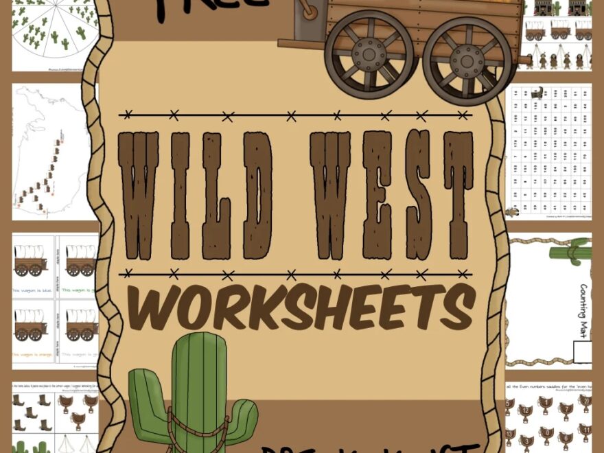 FREE PRintable Wild West Worksheets For Kids