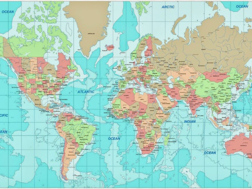 Free Printable World Map Poster For Kids PDF