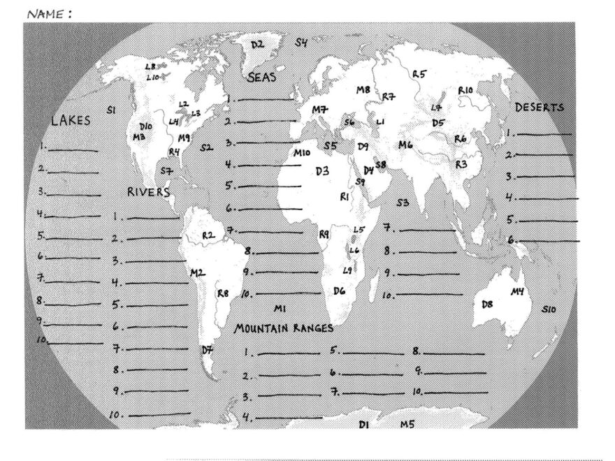Free Printable World Map Quiz