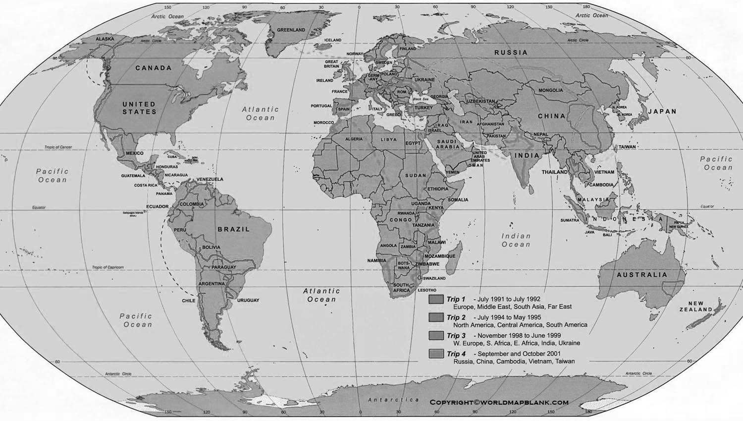 Free Printable World Map With Countries