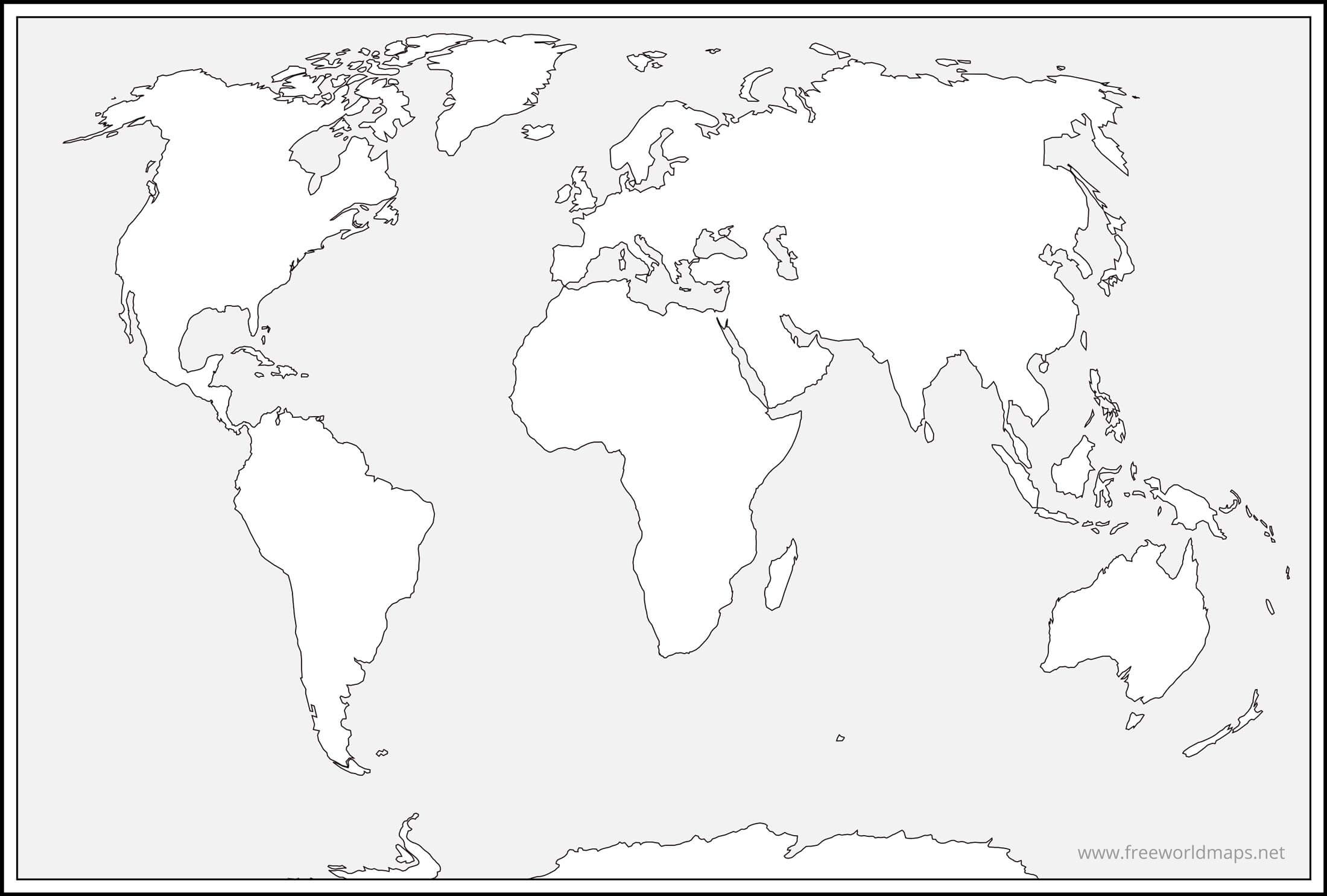 8x10 World Map Free Printable