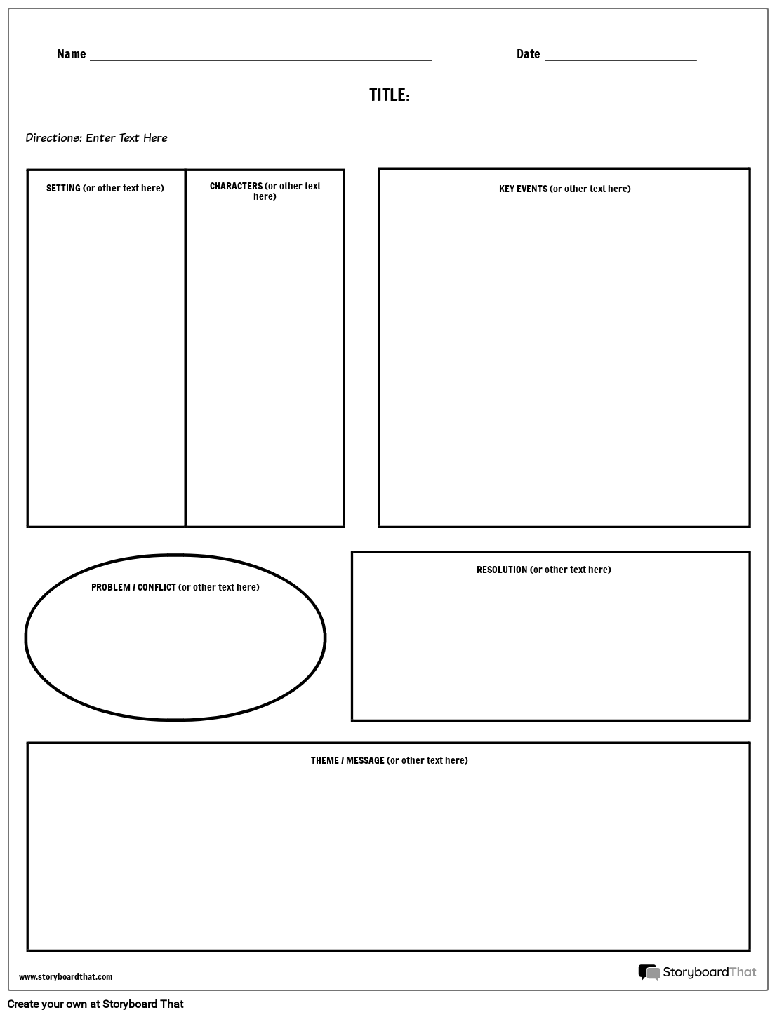 Story Map Chart Printable