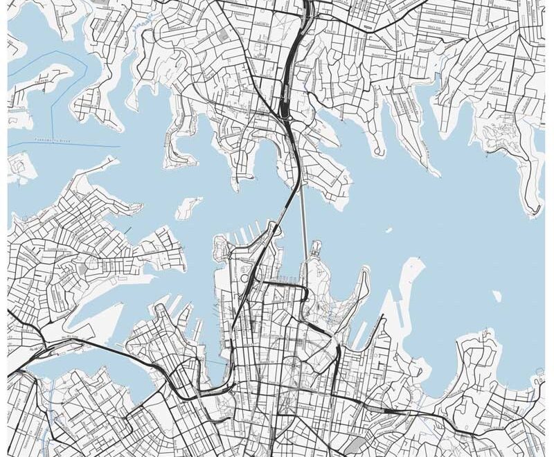 Free Sydney Street Map Poster Craft Oak