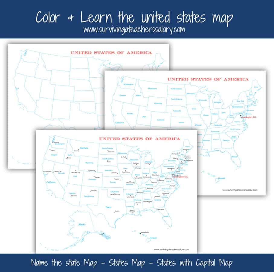 FREE U S A Map Printables Blank City And States FREE U S A Map Printables Blank City And States
