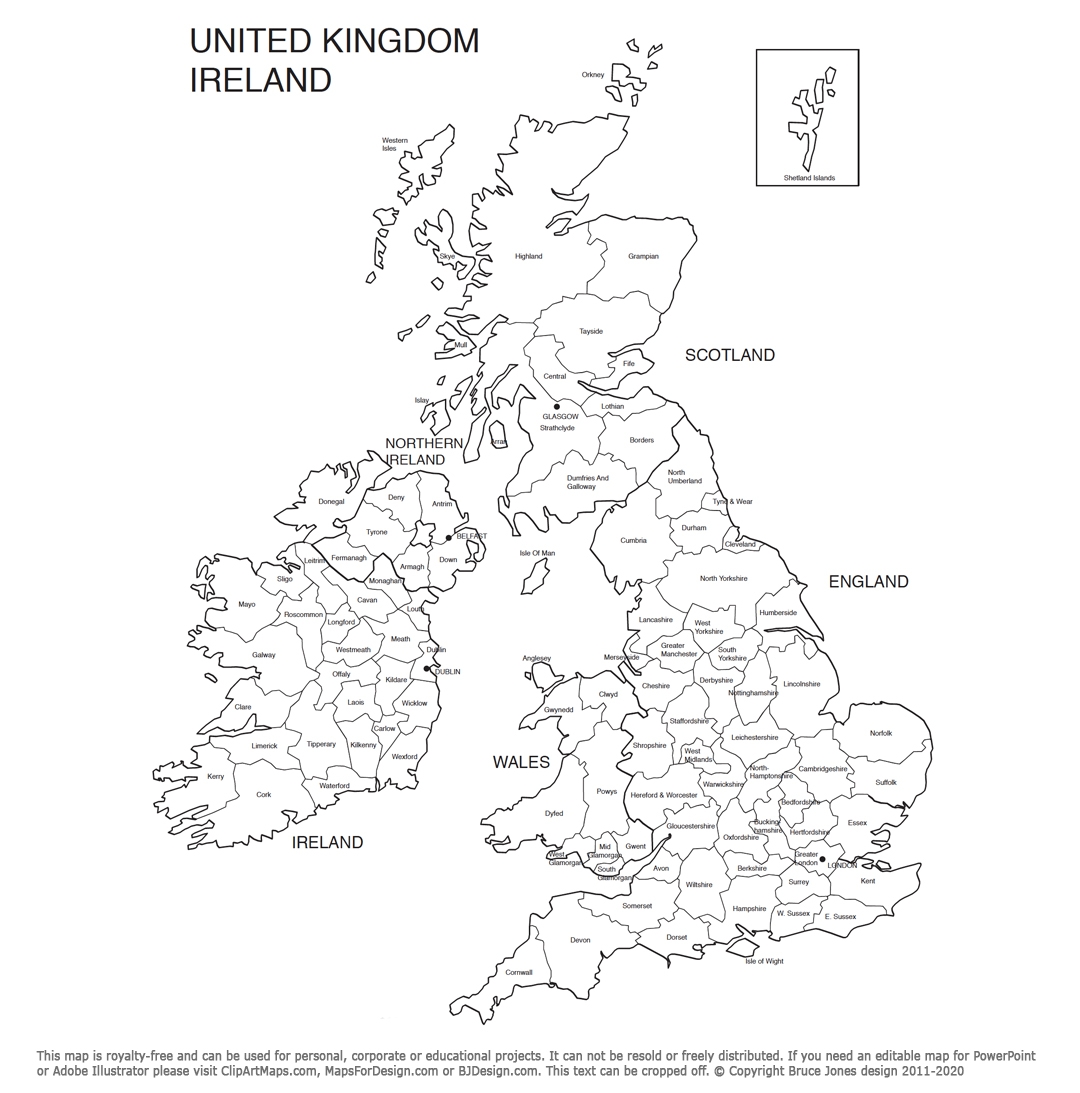 A4 Printable Map Of Uk