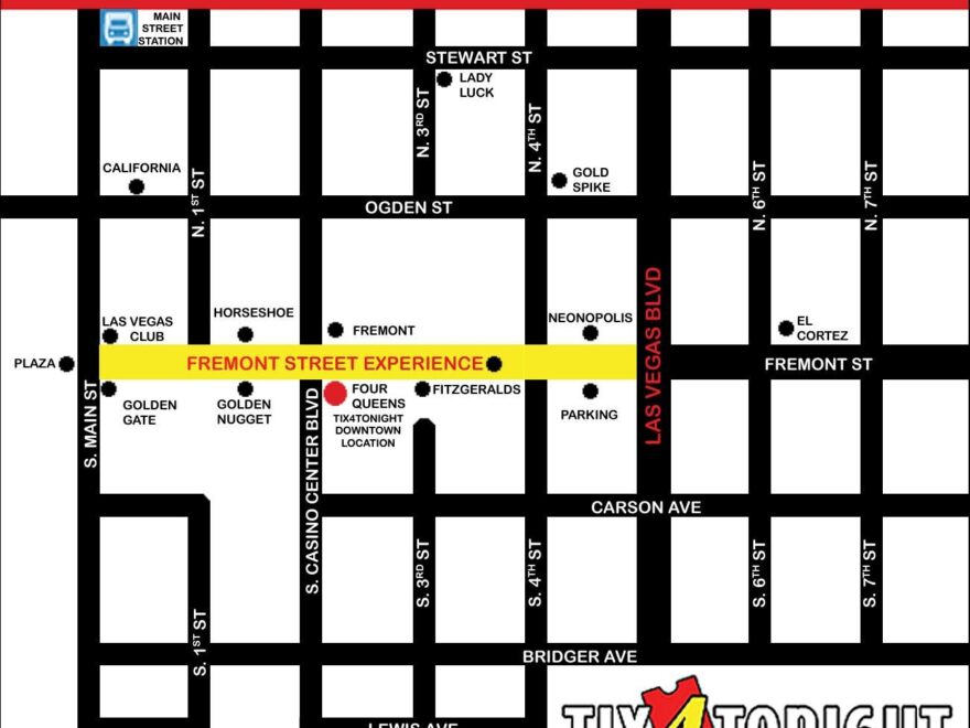 Fremont Street Map Map Of Las Vegas Fremont Street United States Of America