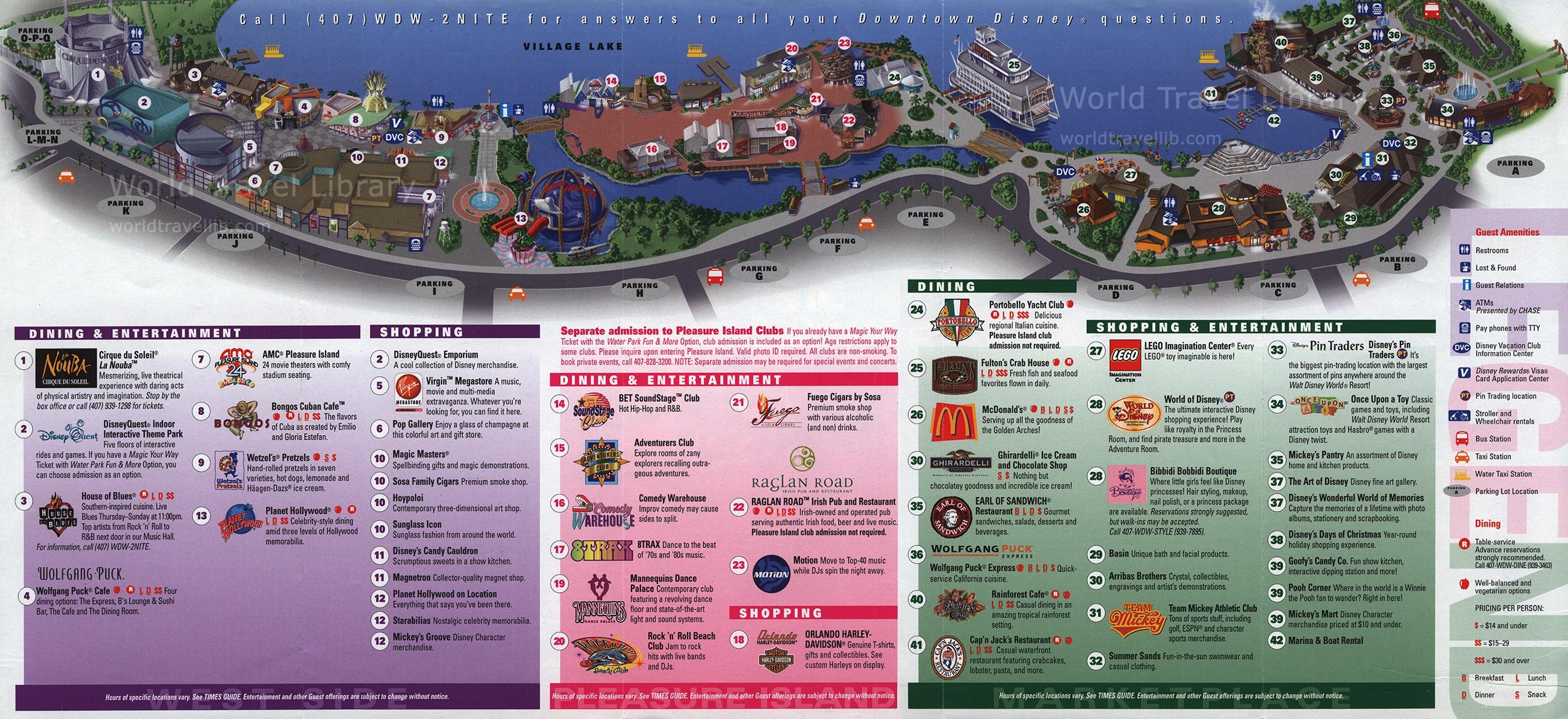 Printable Map Of Downtown Disney