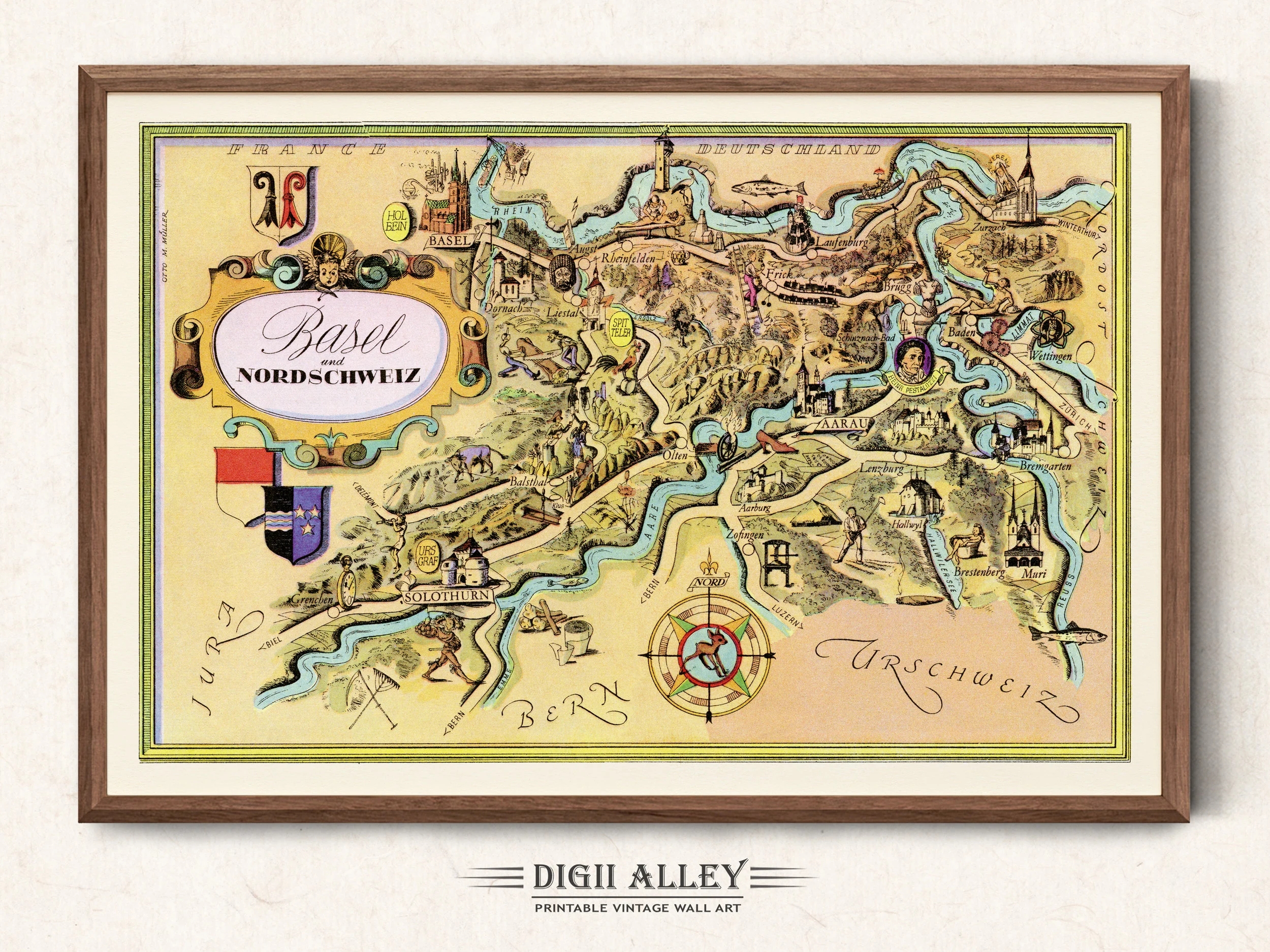 Fun Map Of Basel Nordschweiz In Switzerland Digital Download PRINTABLE Vintage Pictorial Whimsical Illustration Wall Art Etsy Fun Map Of Basel Nordschweiz In Switzerland Digital Download PRINTABLE Vintage Pictorial Whimsical Illustration Wall Art Etsy