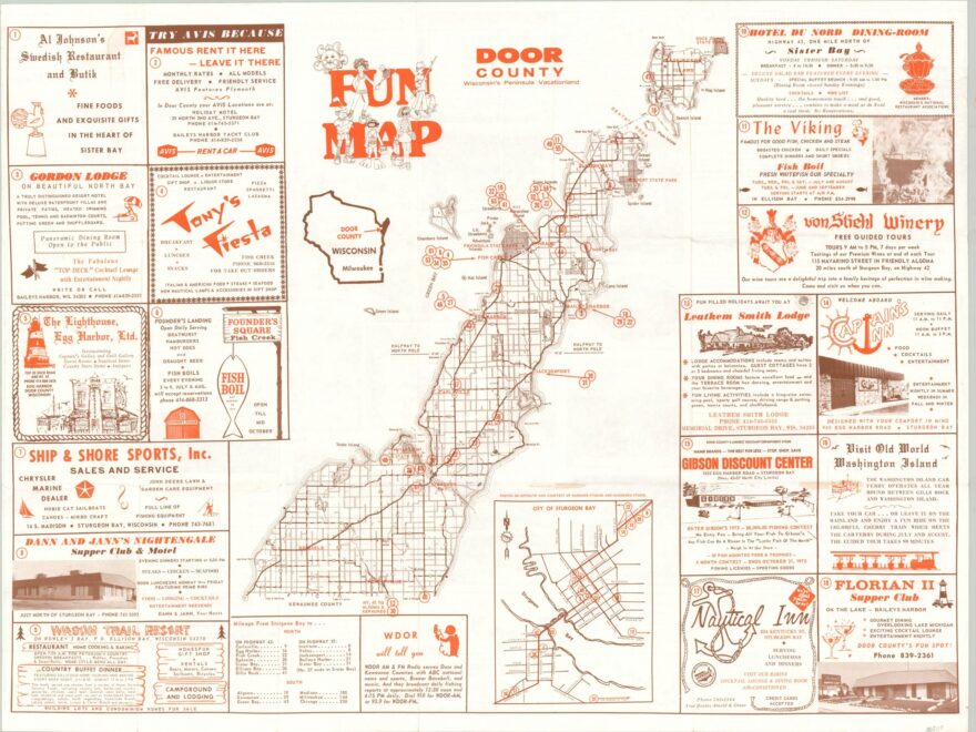 Fun Map Of Door County Wisconsin Curtis Wright Maps