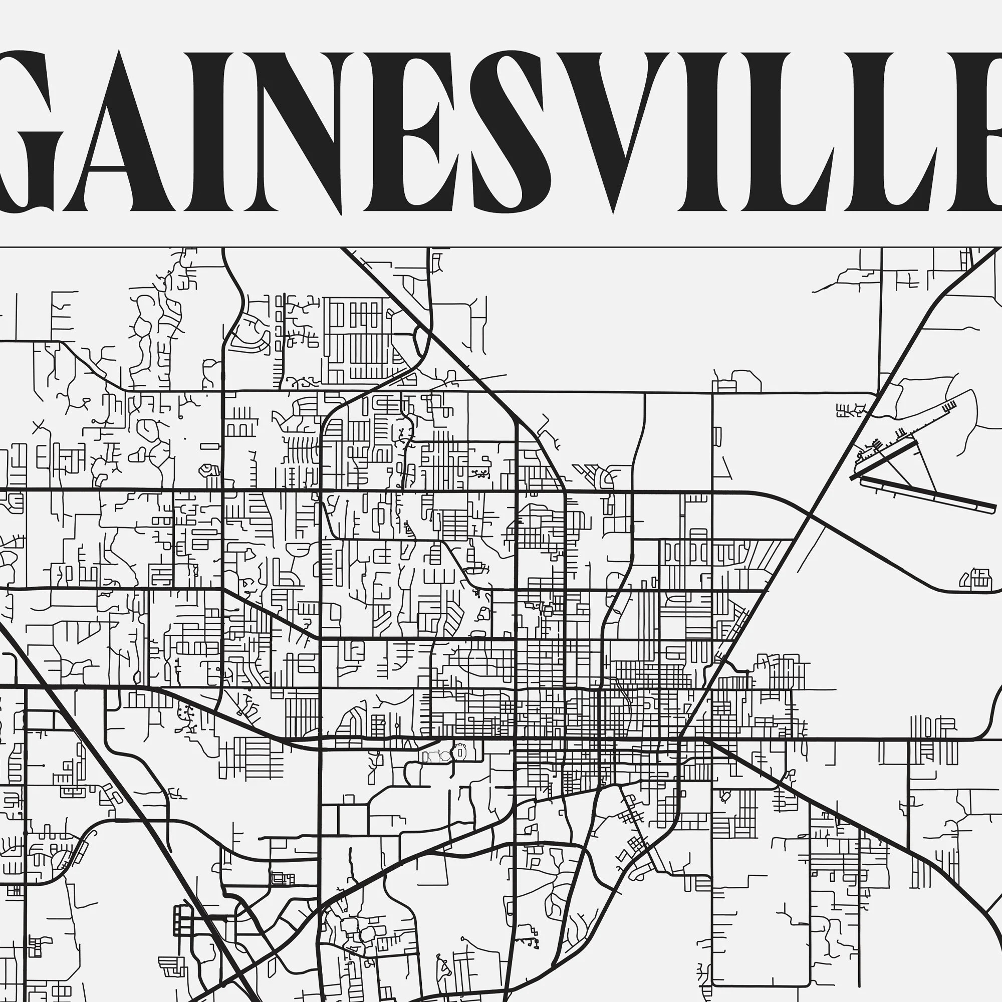 Printable Gainesvelle City Map